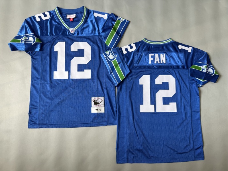 Men 2025 Seattle Seahawks #12 Fan blue Throwback Limited NFL Jersey style 001